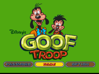 Goof Troop title screen for Super Nintendo